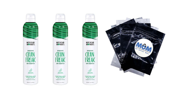 Clean Freak Refreshing Dry Shampoo - 3 packs - 7 oz per pack - plus 3 My Outlet Mall Resealable Storage Pouches