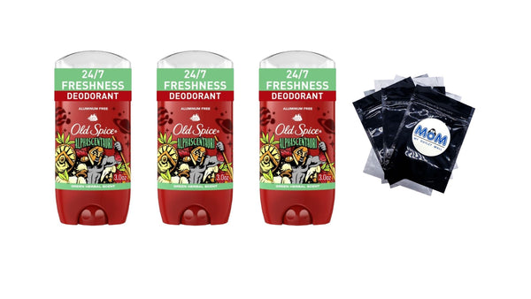 Aluminum Free Deodorant for Men, Alphascentauri, Green Herbal Scent - 3 packs - 3 oz per pack - plus 3 My Outlet Mall Resealable Storage Pouches
