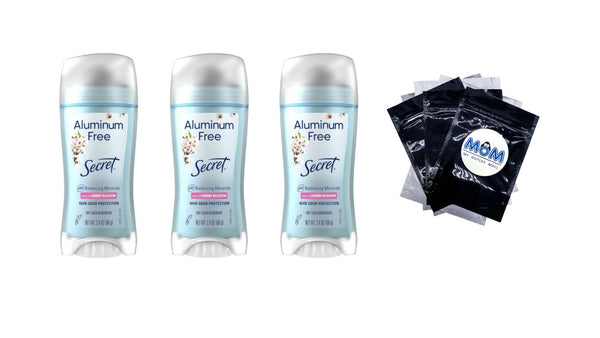 Aluminum Free Deodorant for Women, Cherry Blossom - 3 packs - 2.4 oz per pack - plus 3 My Outlet Mall Resealable Storage Pouches