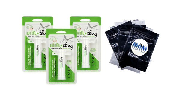 Natural Bug Bite Relief and Removal Tool - 3 packs - plus 3 My Outlet Mall Resealable Storage Pouches