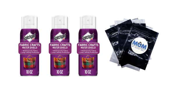 Craft Fabric Water Shield - 3 packs - 10 Fl oz per pack - plus 3 My Outlet Mall Resealable Storage Pouches