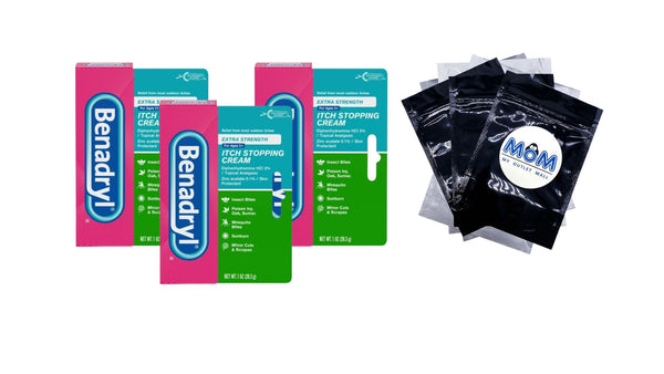 Extra Strength Anti-Itch Topical Analgesic Cream - 3 packs - 1 oz per pack - plus 3 My Outlet Mall Resealable Storage Pouches