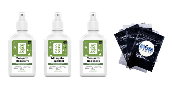 Mosquito Repellent, Made with Natural Lemongrass and Peppermint Oils - 3 packs - 6.7 oz per pack - plus 3 My Outlet Mall Resealable Storage Pouches