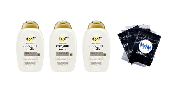 Nourishing + Coconut Milk Moisturizing Hair Conditioner - 3 packs - 13Fl oz per pack - plus 3 My Outlet Mall Resealable Storage Pouches