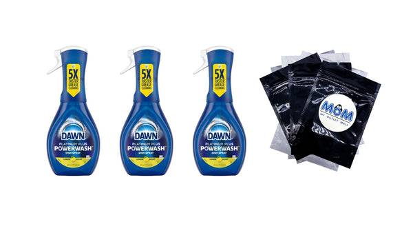 Platinum Powerwash Dish Spray, Dish Soap, Lemon Starter Kit - 3 packs - 16 fl oz per pack - plus 3 My Outlet Mall Resealable Storage Pouches
