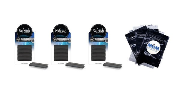 Air Freshener Lightning Bolt Scent, 4 Count - 3 packs - plus 3 My Outlet Mall Resealable Storage Pouches
