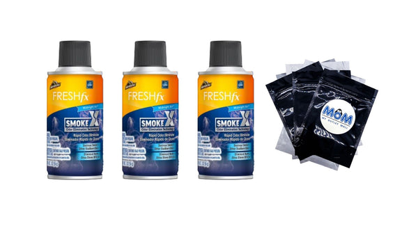 Fresh fx Smoke X Rapid Odor Eliminator Car Air Freshener Fogger Midnight Air Scent - 3 packs - 2 oz per pack - plus 3 My Outlet Mall Resealable Storage Pouches