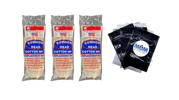 Cushion Head Cotton Mop - 3 packs - plus 3 My Outlet Mall Resealable Storage Pouches