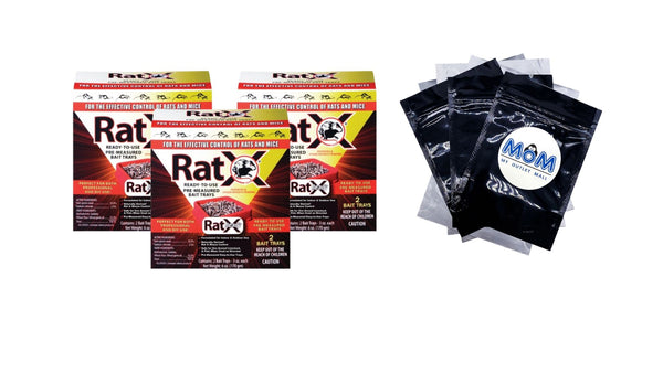 Ready-to-Use Rat Bait Trays - 3 packs - 2 Count - plus 3 My Outlet Mall Resealable Storage Pouches