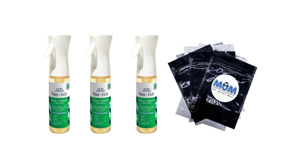 Unlimited Spray Flea & Tick Daily Treatment for Dogs - 3 packs - 10 oz per pack - plus 3 My Outlet Mall Resealable Storage Pouches