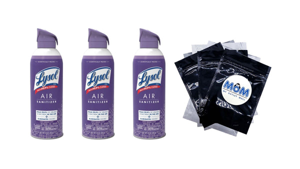 Air Sanitizer Spray, For Air Sanitization and Odor Elimination, Light Breeze Scent - 3 packs - 10Fl oz per pack - plus 3 My Outlet Mall Resealable Storage Pouches