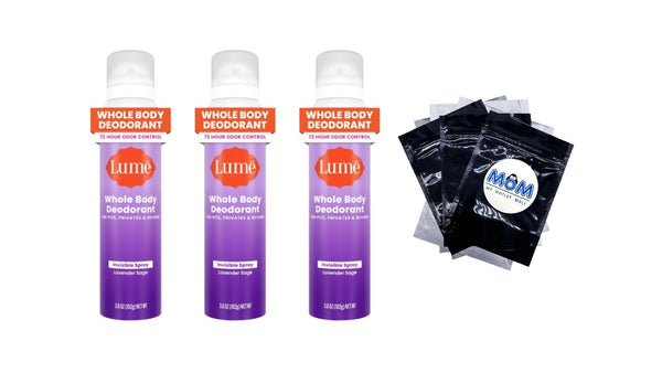 Whole Body Deodorant for Women, Spray Deodorant, Aluminum Free, Lavender Sage - 3 packs - 3.6 oz per pack - plus 3 My Outlet Mall Resealable Storage Pouches
