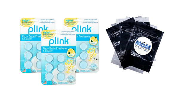 Fizzy Drain Freshener & Cleaner - 3 packs - plus 3 My Outlet Mall Resealable Storage Pouches