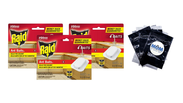 Ant Baits Indoor Ant Insect Killer Traps, Stocking Stuffers - 3 packs - plus 3 My Outlet Mall Resealable Storage Pouches