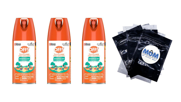 FamilyCare Insect Repellent I, Smooth & Dry Bug Spray - 3 packs - 2.5fl oz per pack - plus 3 My Outlet Mall Resealable Storage Pouches
