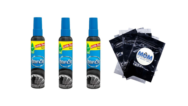 Air Freshener Spray New Car - 3 packs - 3.5 fl oz. per pack plus 3 My Outlet Mall Resealable Storage Pouches
