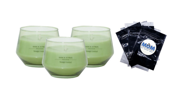Candle Sage & Citrus Studio Collection Jar Candle - 3 packs - 10 oz per pack - plus 3 My Outlet Mall Resealable Storage Pouches