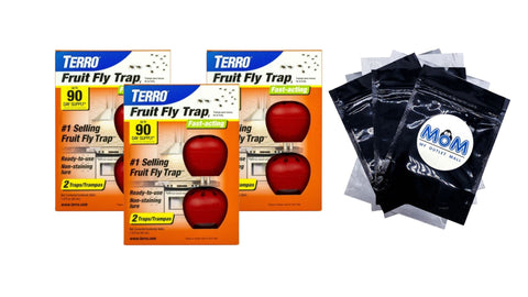 Fruit Fly Traps  - 3 packs - plus 3 My Outlet Mall Resealable Storage Pouches