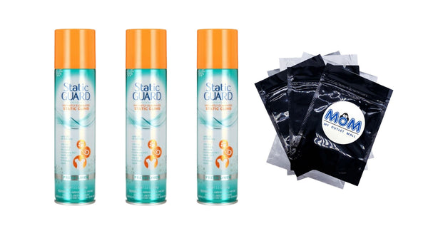 Anti-Static Spray, Fresh Linen Scent, Spray Can - 3 packs - 5.5 oz per pack - plus 3 My Outlet Mall Resealable Storage Pouches