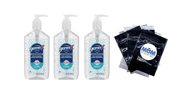 Advanced Hand Sanitizer with Pump, Alcohol & Moisturizers, Original Fresh Scent - 3 packs - 12 fl oz per pack - plus 3 My Outlet Mall Resealable Storage Pouches