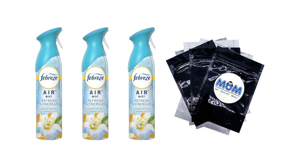 Air Freshener Spray, Odor-Fighting Room Spray, Refresh & Energize - 3 packs - 8.8 oz per pack - plus 3 My Outlet Mall Resealable Storage Pouches
