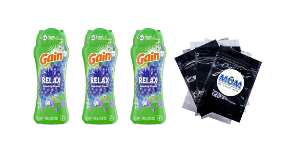 In-Wash Laundry Scent Booster Beads, Relax, Dewdrop Dream - 3 packs - 12.2 oz per pack plus 3 My Outlet Mall Resealable Storage Pouches