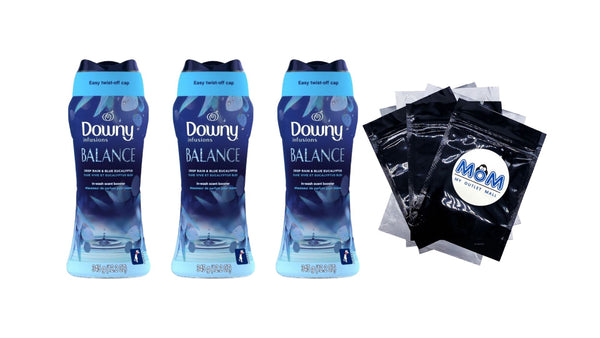 Infusions Balance In-Wash Laundry Scent Booster Beads, Crisp Rain & Blue Eucalyptus - 3 packs - 12.2 oz per pack plus 3 My Outlet Mall Resealable Storage Pouches