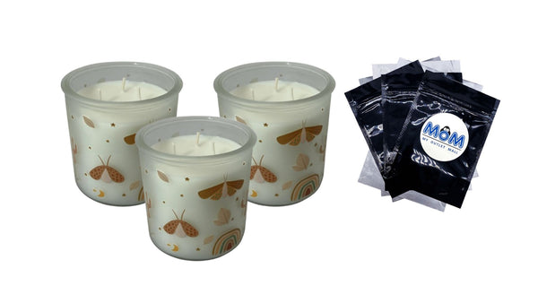 Outdoor Citronella Glass Candle - 3 packs - 15oz per pack - plus 3 My Outlet Mall Resealable Storage Pouches