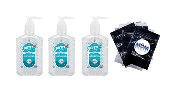 Original Hand Sanitizer Gel, 62% Ethyl Alcohol with Vitamin E, Scented, Travel Size - 3 packs - 8 fl oz per pack - plus 3 My Outlet Mall Resealable Storage Pouches