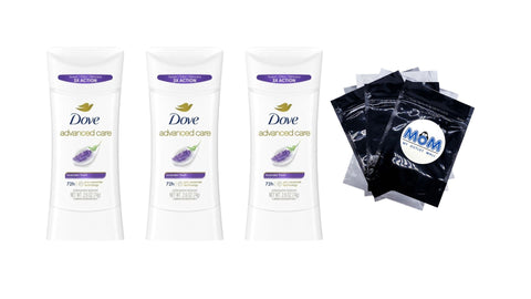 Advanced Care Women's Antiperspirant Deodorant Stick Lavender Fresh - 3 packs - 2.6 oz per pack - plus 3 My Outlet Mall Resealable Storage Pouches