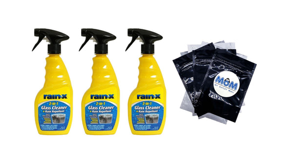 2-in-1 Glass Cleaner & Rain Repellant - 3 packs - 16 oz per pack - plus 3 My Outlet Mall Resealable Storage Pouches