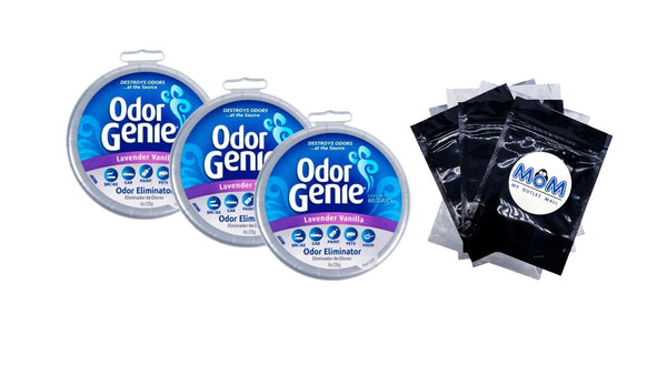 Odor Eliminator with Lavender Vanilla Fragrance - 3 packs - 8 oz per pack - plus 3 My Outlet Mall Resealable Storage Pouches
