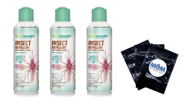 Natural Insect Repellant Aerosol - 3 packs - 6 oz per pack - plus 3 My Outlet Mall Resealable Storage Pouches
