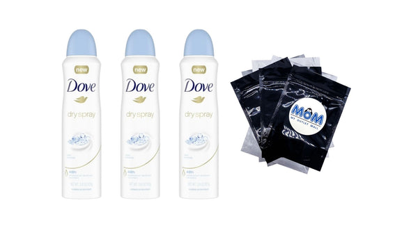 Dry Spray Antiperspirant Deodorant For Women Clear Minerals - 3 packs - 3.8 oz per pack - plus 3 My Outlet Mall Resealable Storage Pouches