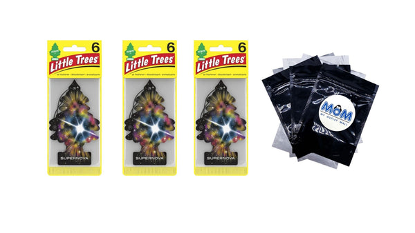 Air Freshener Supernova Fragrance 6 count - 3 packs - plus 3 My Outlet Mall Resealable Storage Pouches