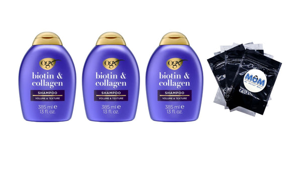 Thick and Full, Biotin and Collagen Volumizing Shampoo - 3 packs - 13Fl oz per pack - plus 3 My Outlet Mall Resealable Storage Pouches
