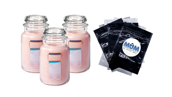 Candle Pink Sands Original Large Scented Jar Candle - 3 packs - 22 oz per pack - plus 3 My Outlet Mall Resealable Storage Pouches