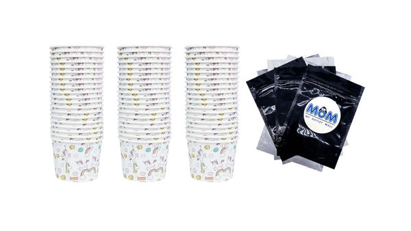 Kids Unicorns Paper Snack Bowls No Lid 12oz - 3 packs - 20 Count per pack - plus 3 My Outlet Mall Resealable Storage Pouches