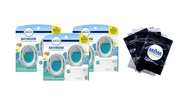 Bathroom Air Freshener, Small Spaces Odor-Fighting, Gain Honey Berry Hula, 2 Count - 3 packs - plus 3 My Outlet Mall Resealable Storage Pouches