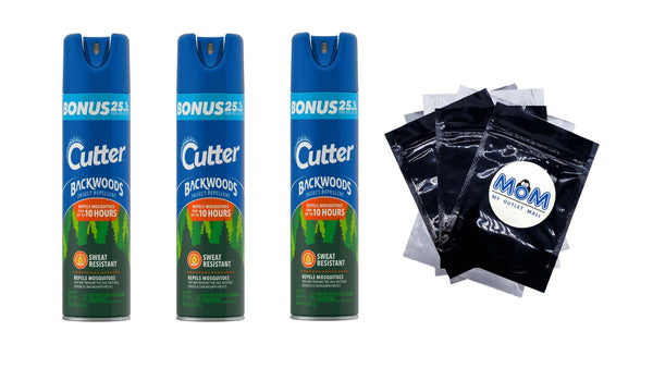 Backwoods Insect Repellent, Mosquito Repellent, 25% Deet, Sweat Resistant, Aerosol - 3 packs - 7.5 oz per pack - plus 3 My Outlet Mall Resealable Storage Pouches