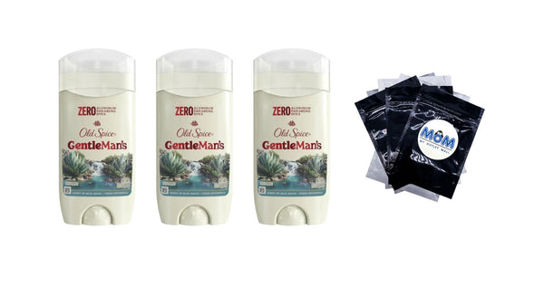 Gentleman's Collection Men's Deodorant Stick, Blue Agave & Fresh Waterfall Scent - 3 packs - 3 oz per pack - plus 3 My Outlet Mall Resealable Storage Pouches
