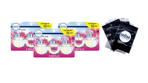 Plug In Air Freshener, Odor-Fighting Oil Refill, Downy April Fresh, 3 Refills - 3 packs - plus 3 My Outlet Mall Resealable Storage Pouches
