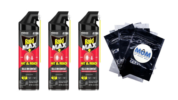Indoor Ant and Roach Insecticide, Insect Killer - 3 packs - 14.5 oz per pack - plus 3 My Outlet Mall Resealable Storage Pouches