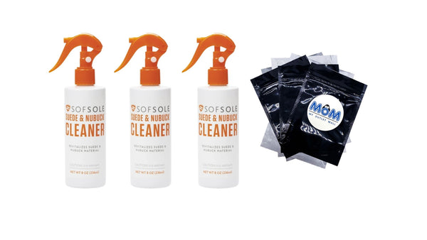 Suede & Nubuck Cleaner Trigger Spray - 3 packs - 8 oz per pack - plus 3 My Outlet Mall Resealable Storage Pouches
