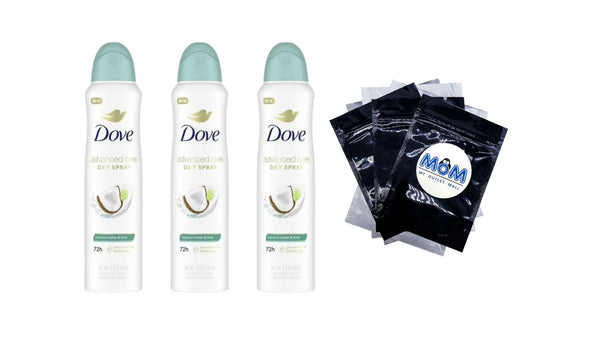 Advanced Care Women's Antiperspirant Deodorant Dry Spray Coconut Water & Lime - 3 packs - 3.8 oz per pack - plus 3 My Outlet Mall Resealable Storage Pouches