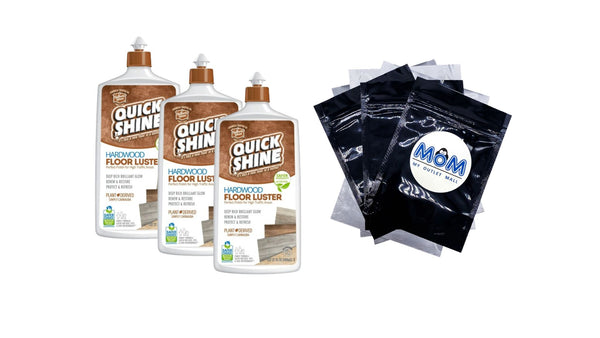 Hardwood Floor Luster, Pfas-Free Formula Floor Polish with Plant-Derived Carnauba - 3 packs - 27 oz per pack - plus 3 My Outlet Mall Resealable Storage Pouches