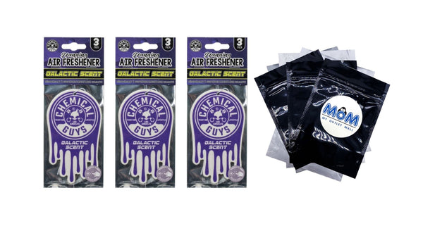 Hanging Air Freshener, Galactic Scent - 3 packs - 3 count per pack - plus 3 My Outlet Mall Resealable Storage Pouches