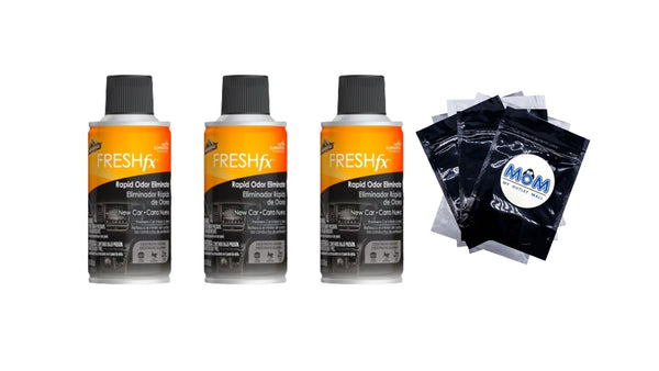 Fresh Fx Rapid Odor Eliminator New Car Scent - 3 packs - 1.5 oz per pack - plus 3 My Outlet Mall Resealable Storage Pouches