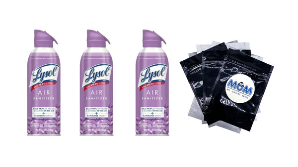 Air Sanitizer Spray, For Air Sanitization and Odor Elimination, Lavender Scent - 3 packs - 10Fl oz per pack - plus 3 My Outlet Mall Resealable Storage Pouches