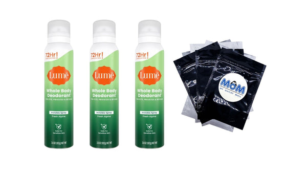 Whole Body Women’s Deodorant Invisible Spray Aluminum Free, Fresh Alpine Scent - 3 packs - 3.6 oz per pack - plus 3 My Outlet Mall Resealable Storage Pouches